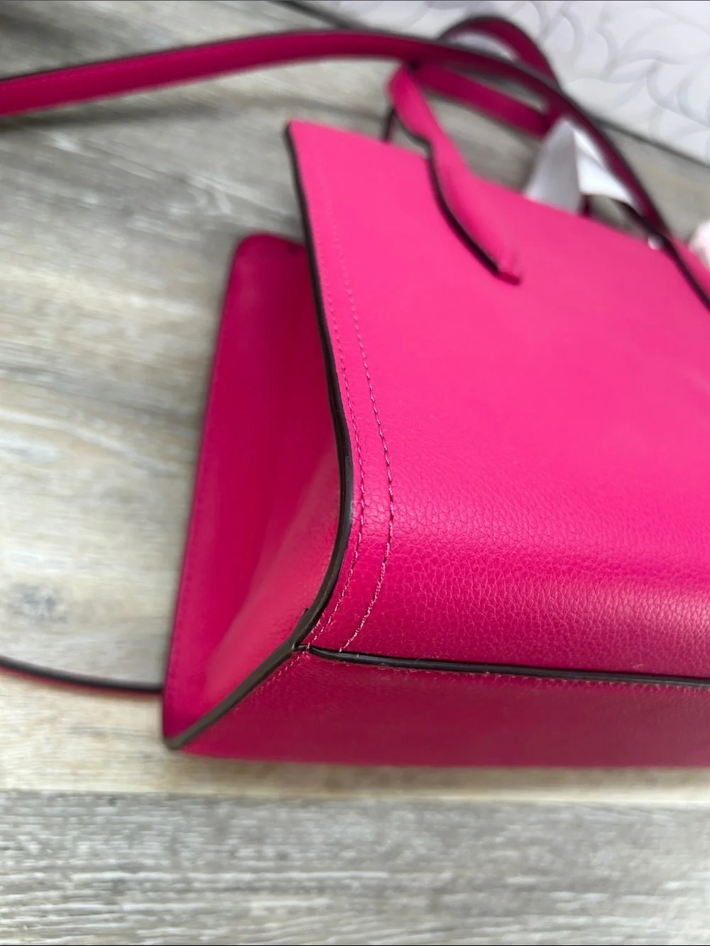 2717 kate spade Hot Pink Leather Satchel with Cherry Charm 852717